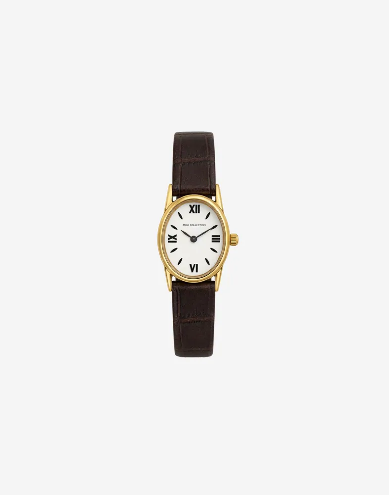 Muli Collection Brown Leather Vintage Watch klockor dam – bild 2