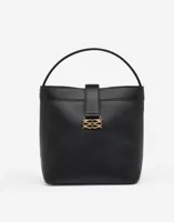 Malina - Svart - Monogram Leather Bucket Bag
