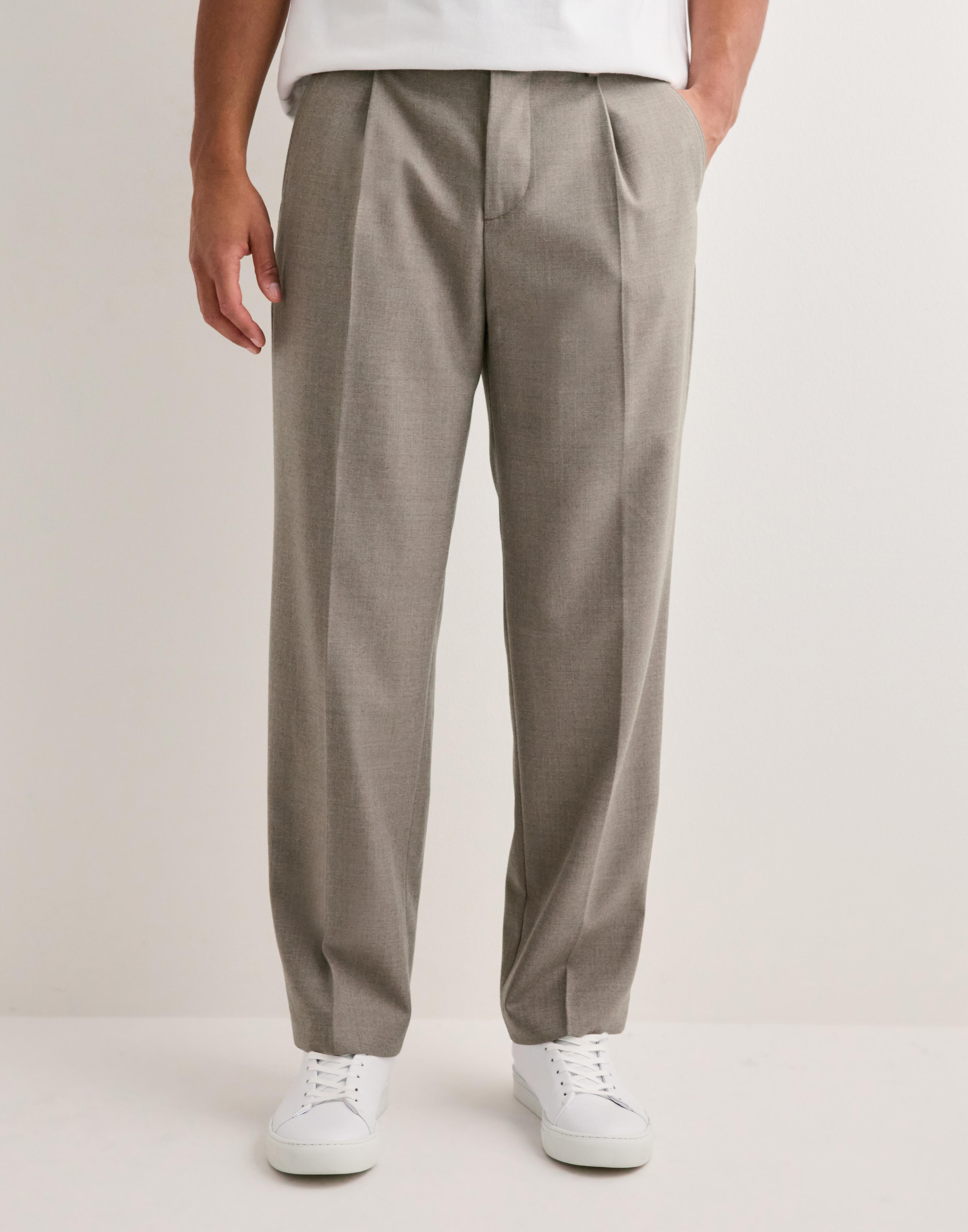 Buy Selected Men SLH220-LOOSE OTTO WOOL BLND PLEAT P - Incense