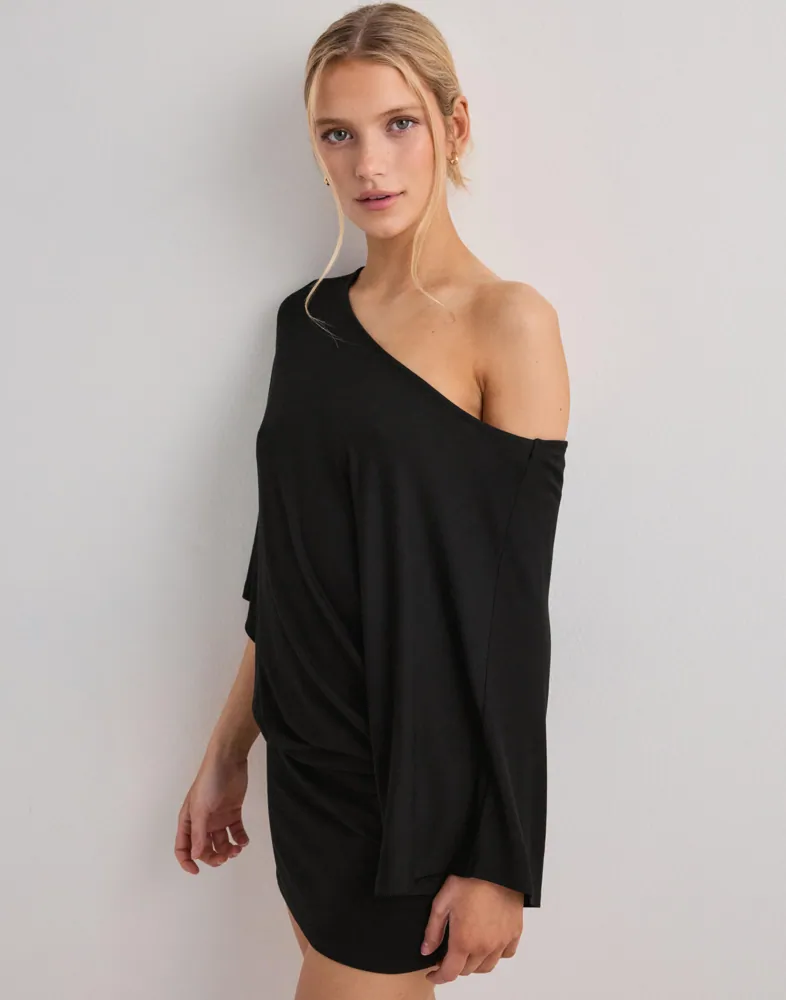 long sleeve poncho dress FLMEI Women's Crewneck Dress Cape Sleeve Poncho Dresses Summer Loose Knee  Length Sundress for Womens S-XXXL
