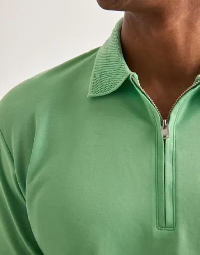 Selected Men Slhfave Zip Ss Polo Noos Kortärmad piké pikéer herr – bild 3