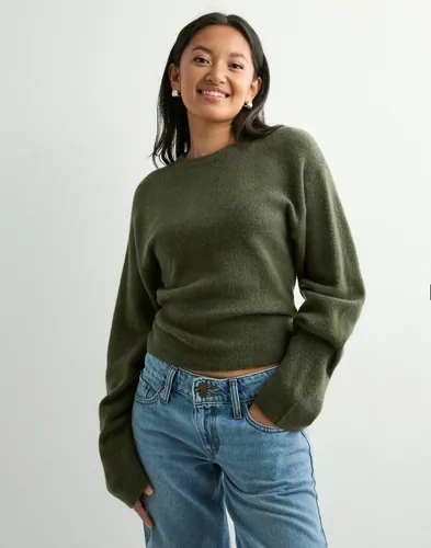 Nelly - Grøn - Tight Waist Knit Sweater