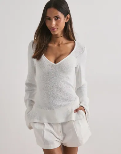 Nelly - Hvid - Gorgeous V Neck Sweater