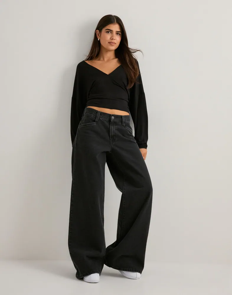Nelly Soft Plunge LS Top t-shirts dam – bild 2