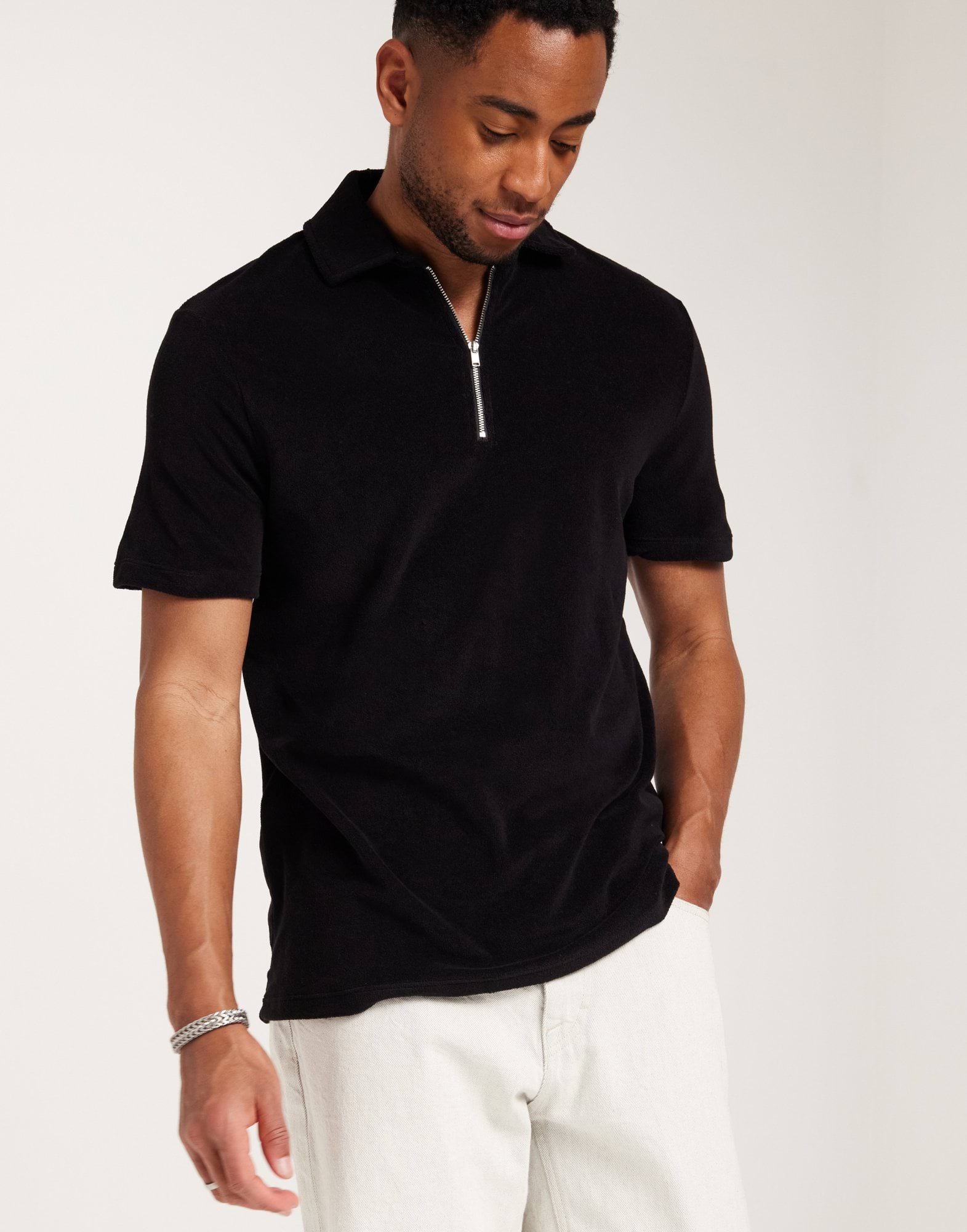 SLHRELAX-TERRY SS ZIP POLO EX