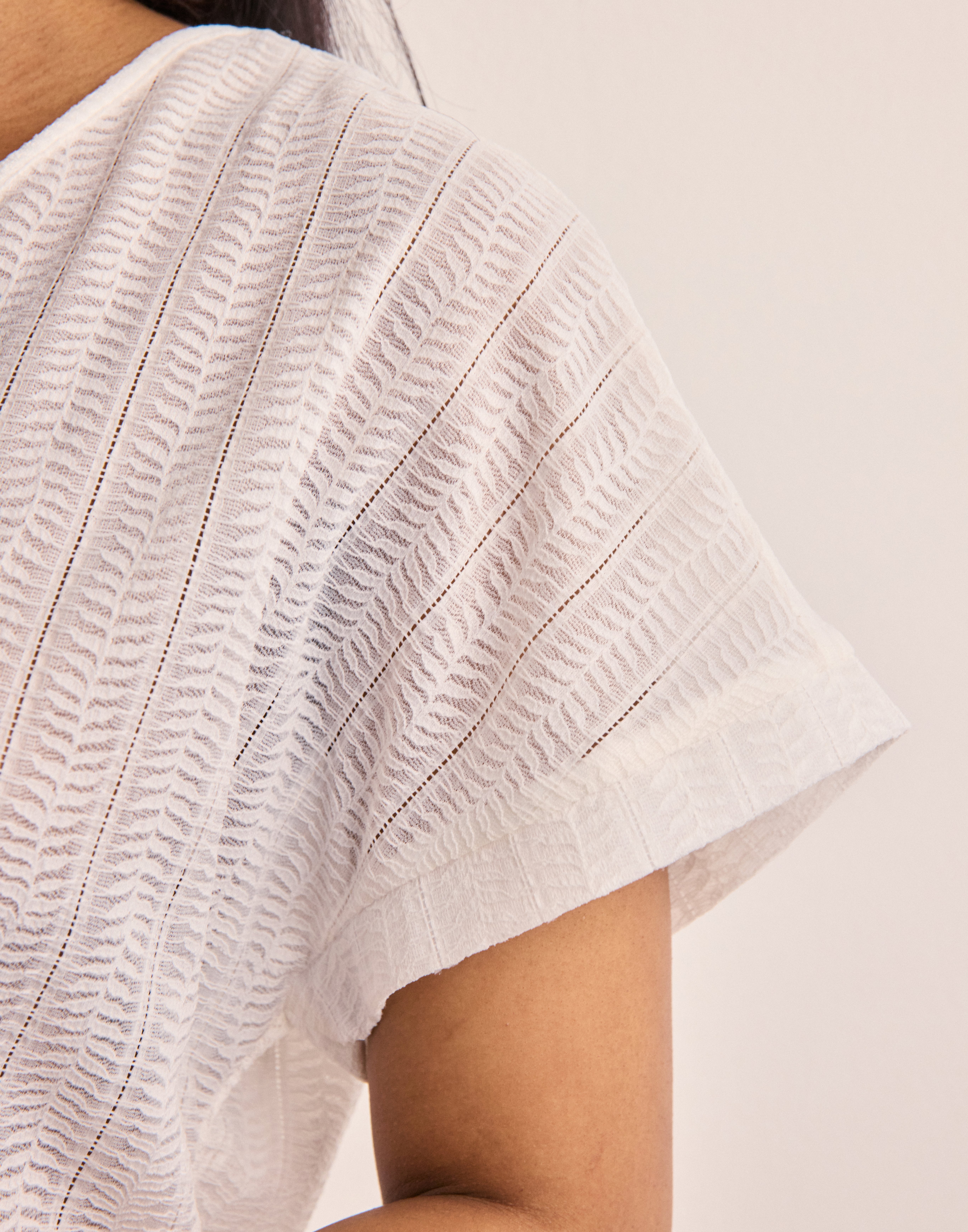 Pieces - Hvid - Pcafie Ss Reversible Lace Top Sww