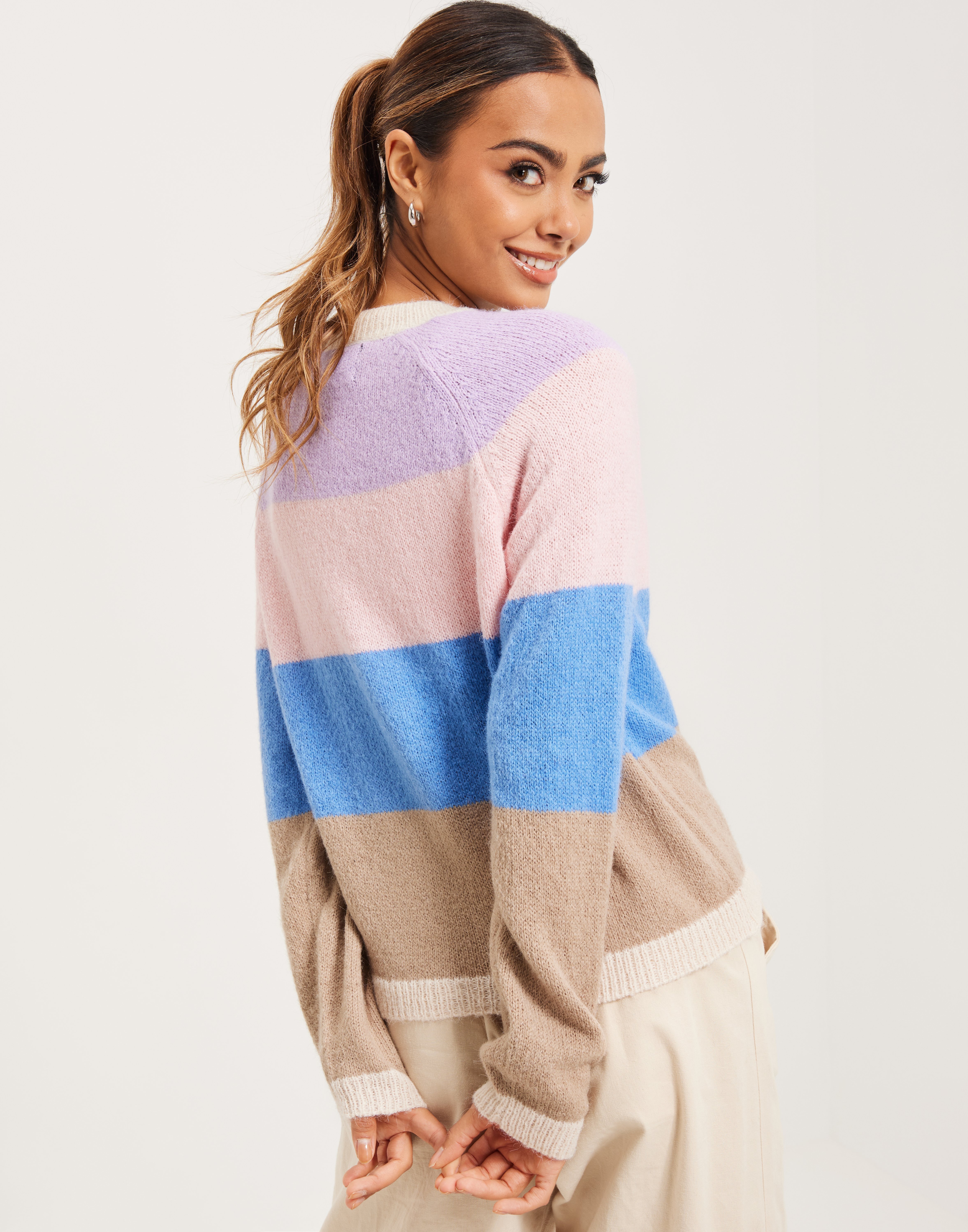 Buy Pieces PCJYMMA LS KNIT CARDIGAN NOOS BC - Purple Rose Cros