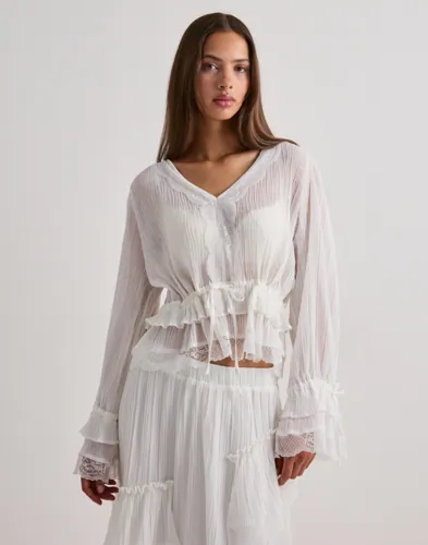 Vero Moda - Hvit - Vmfeline Ls Short Top Exp