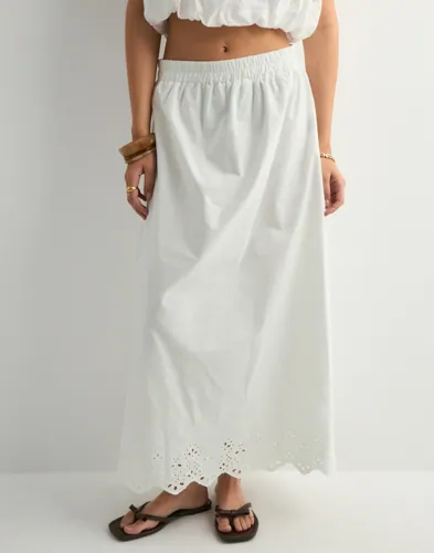 Pieces - Hvid - Pcsalmina Hw Ankle Skirt Wvn