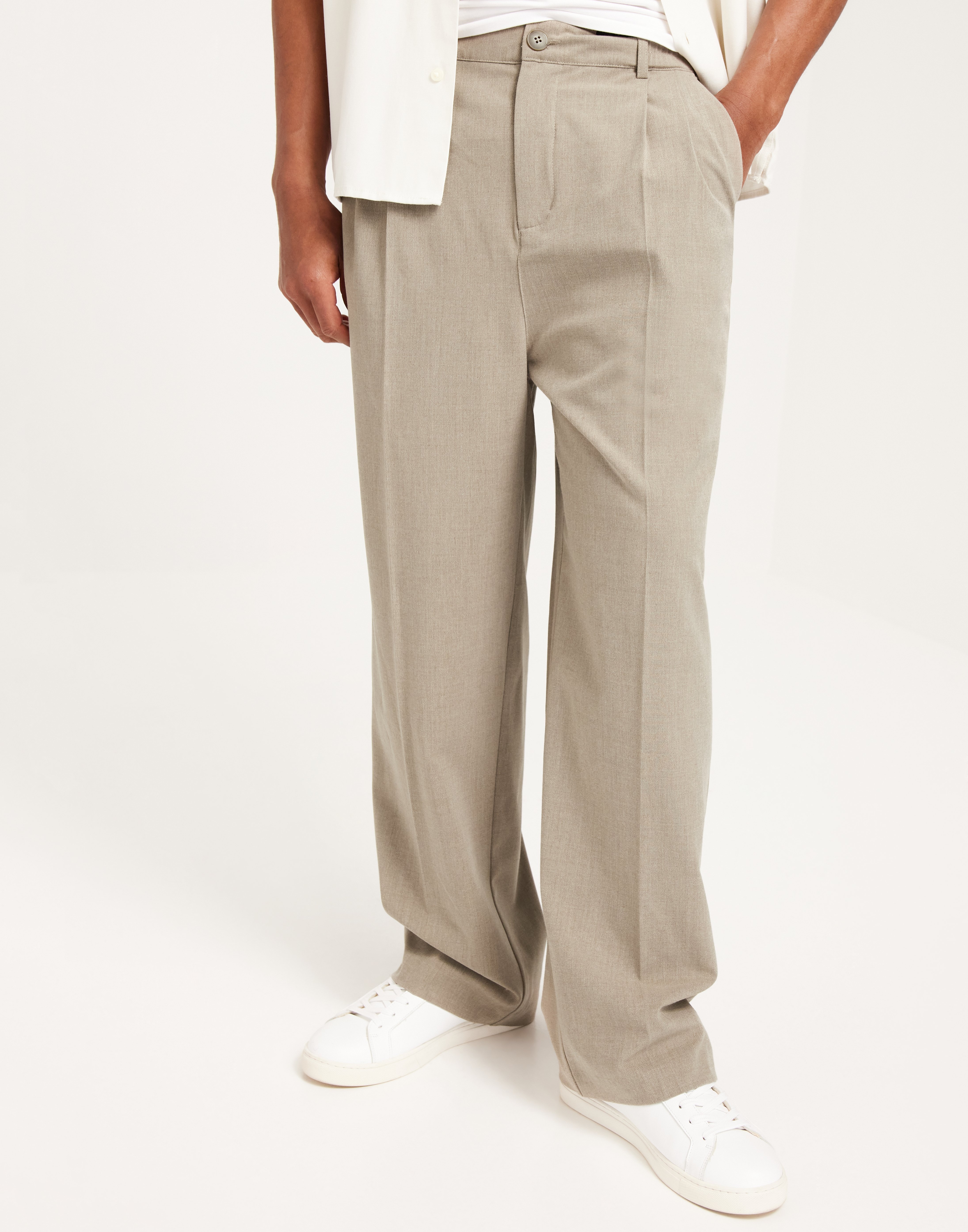 Buy Casual Friday CFGrand 0089 pleated wide - Silver Mink Melange