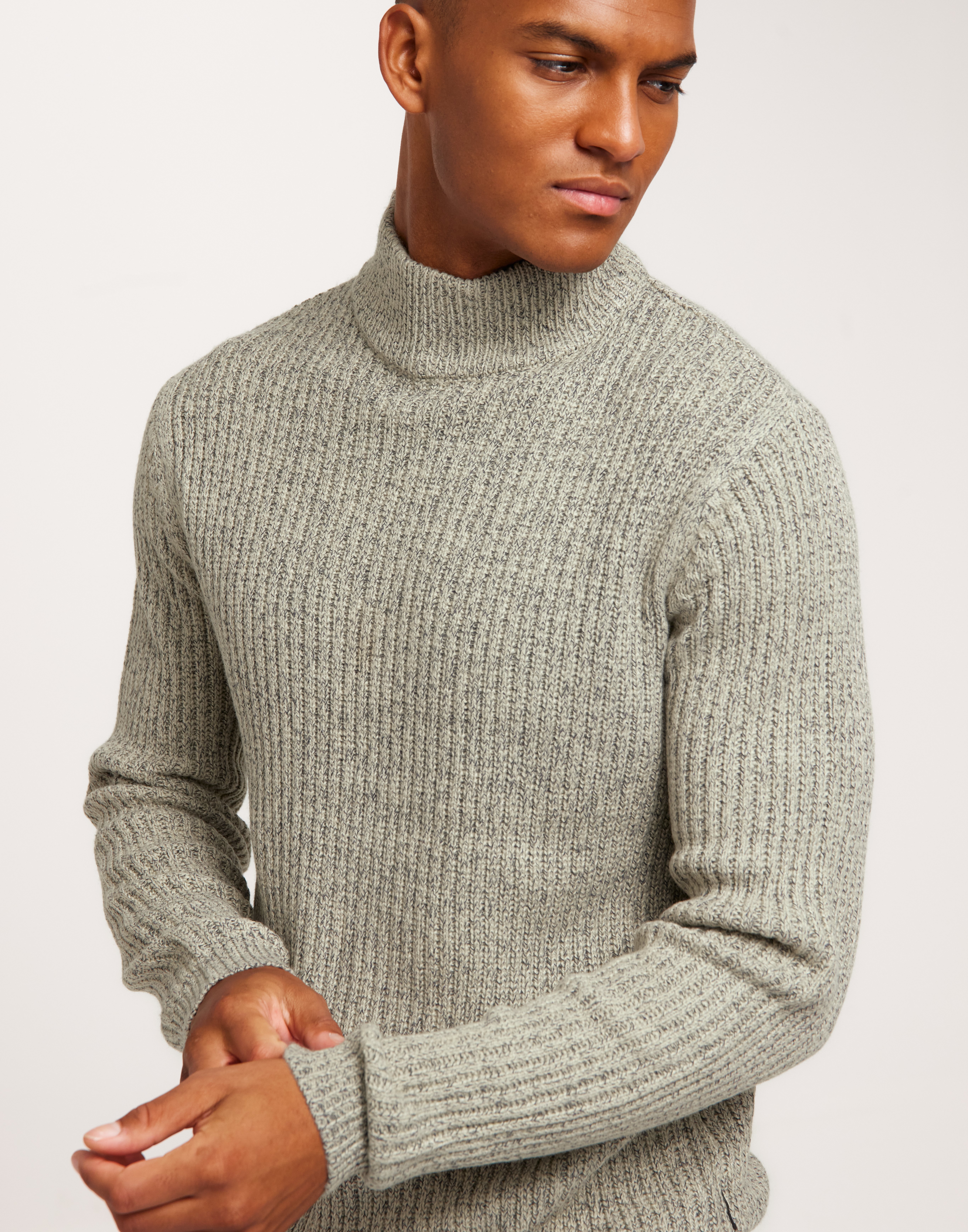 Buy Only & Sons ONSMALAKI REG 7 HIGH NECK KNIT - Silver Lining