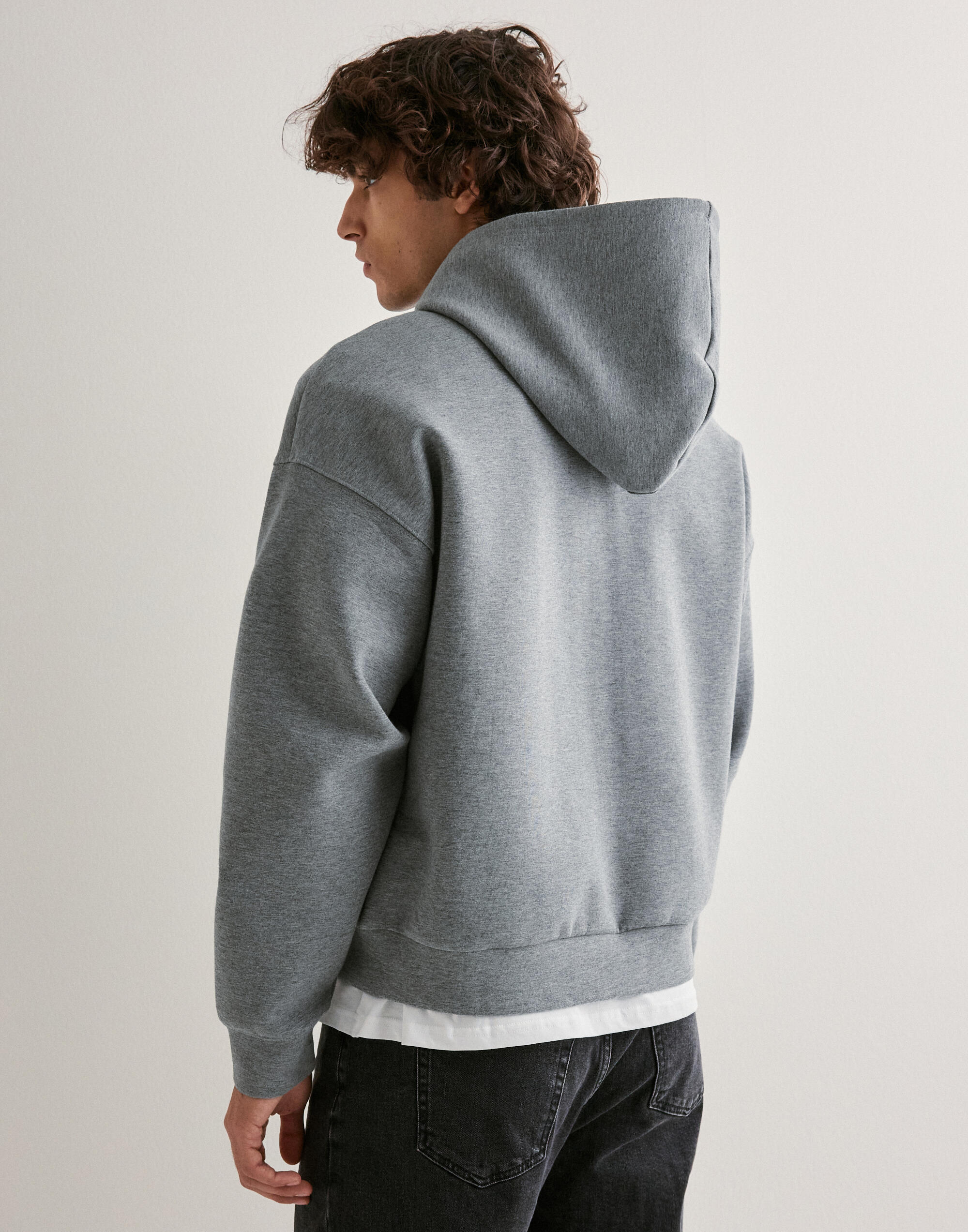 Buy Only & Sons ONSGOYLE BOXY LS SCUBA ZIP HOODIE S - Medium Grey