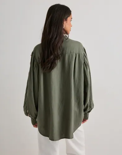 One Teaspoon Linen Lace Up Shirt blusar dam – bild 2