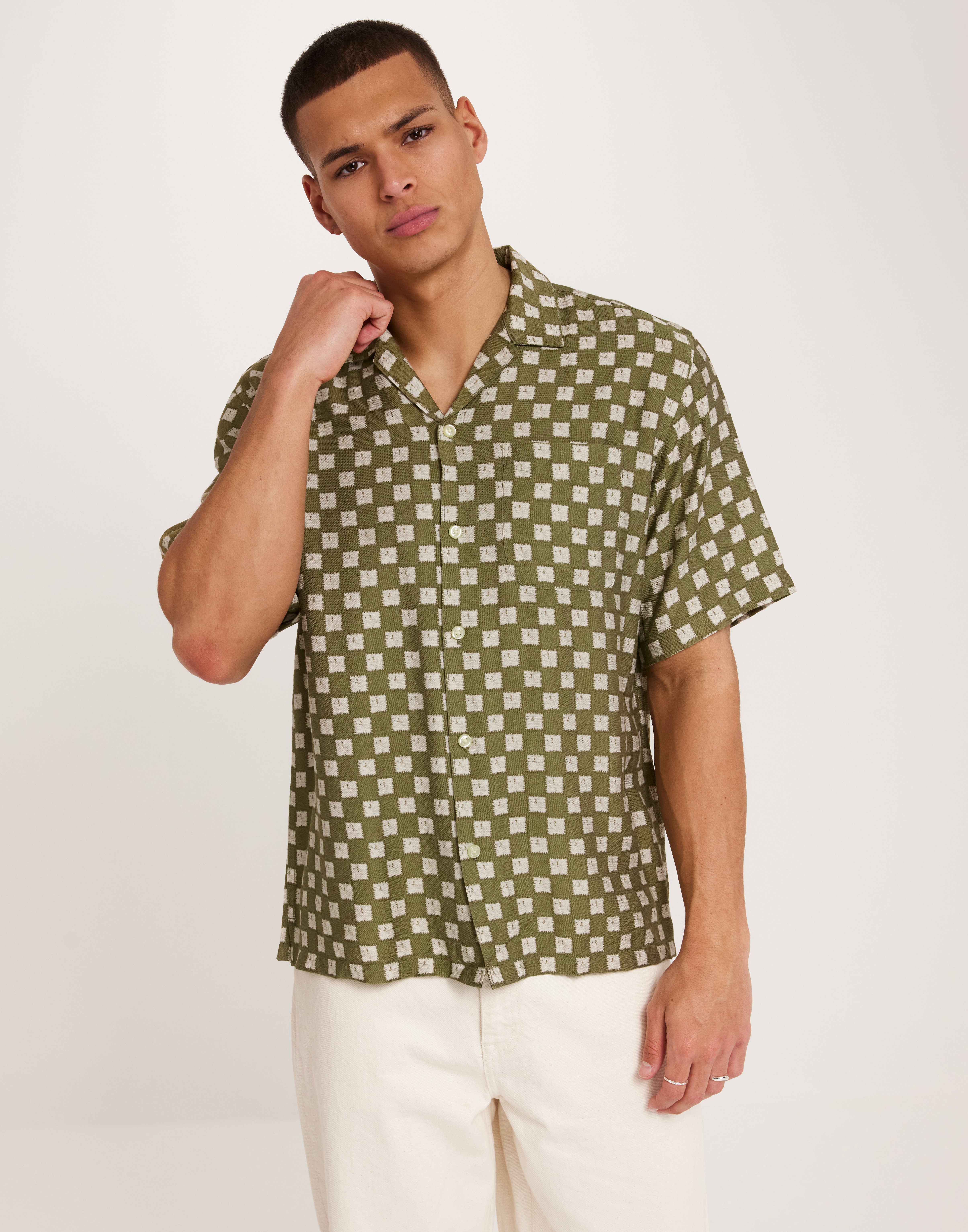 Jack & Jones Jprbluryland Print Resort Shirt S/S Kortærmede skjorter Grøn