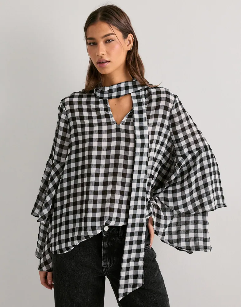 Vmsia Ls Flounce Top Wvn Ga