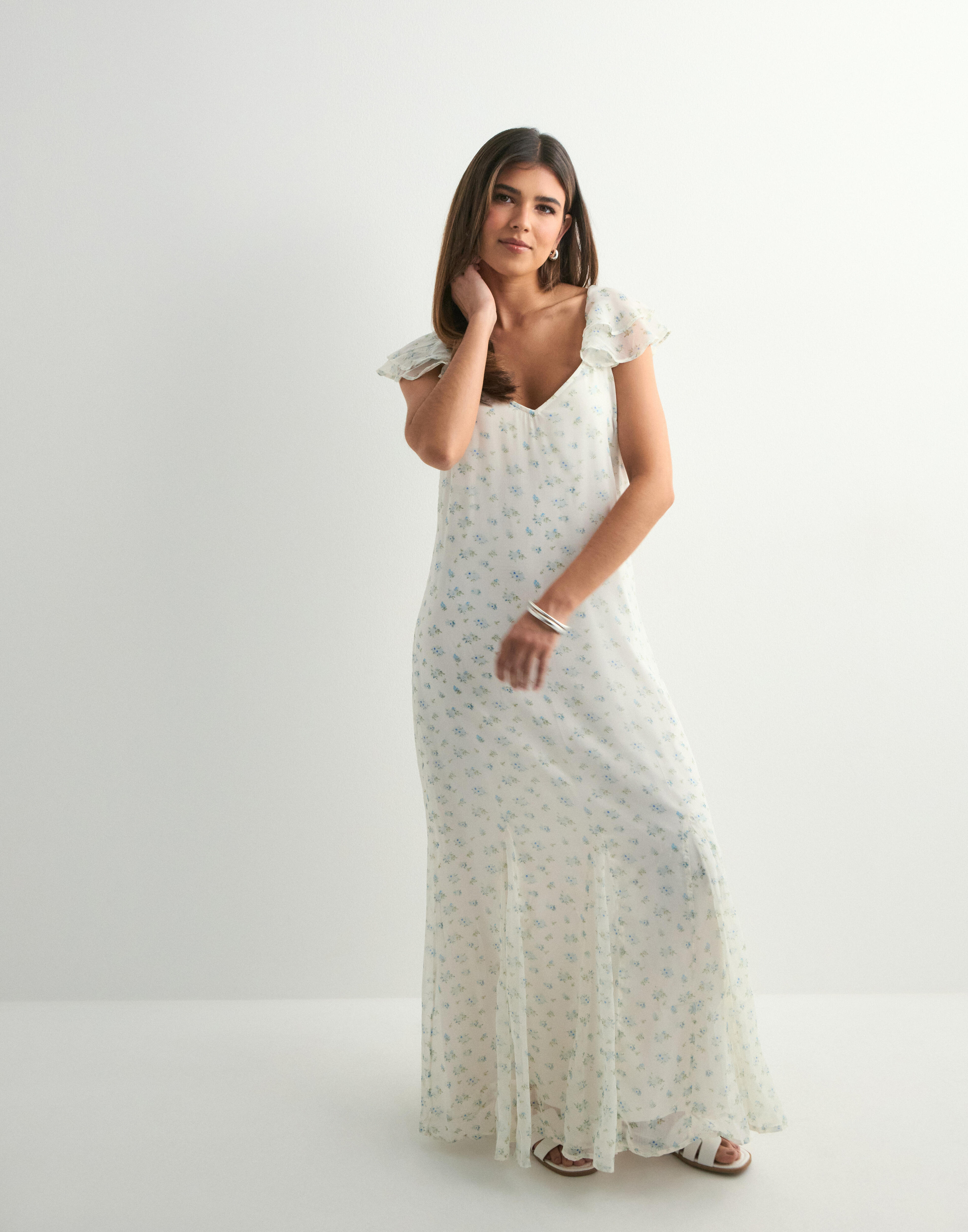 【sakura】Lace Trimmed Floral Dress New color] Lace Trimmed Floral Dress