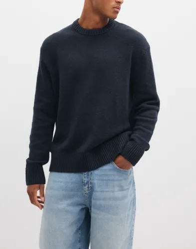 Selected Men Slmalex Ls Knit Crew Neck Noos Sweatshirts Blå