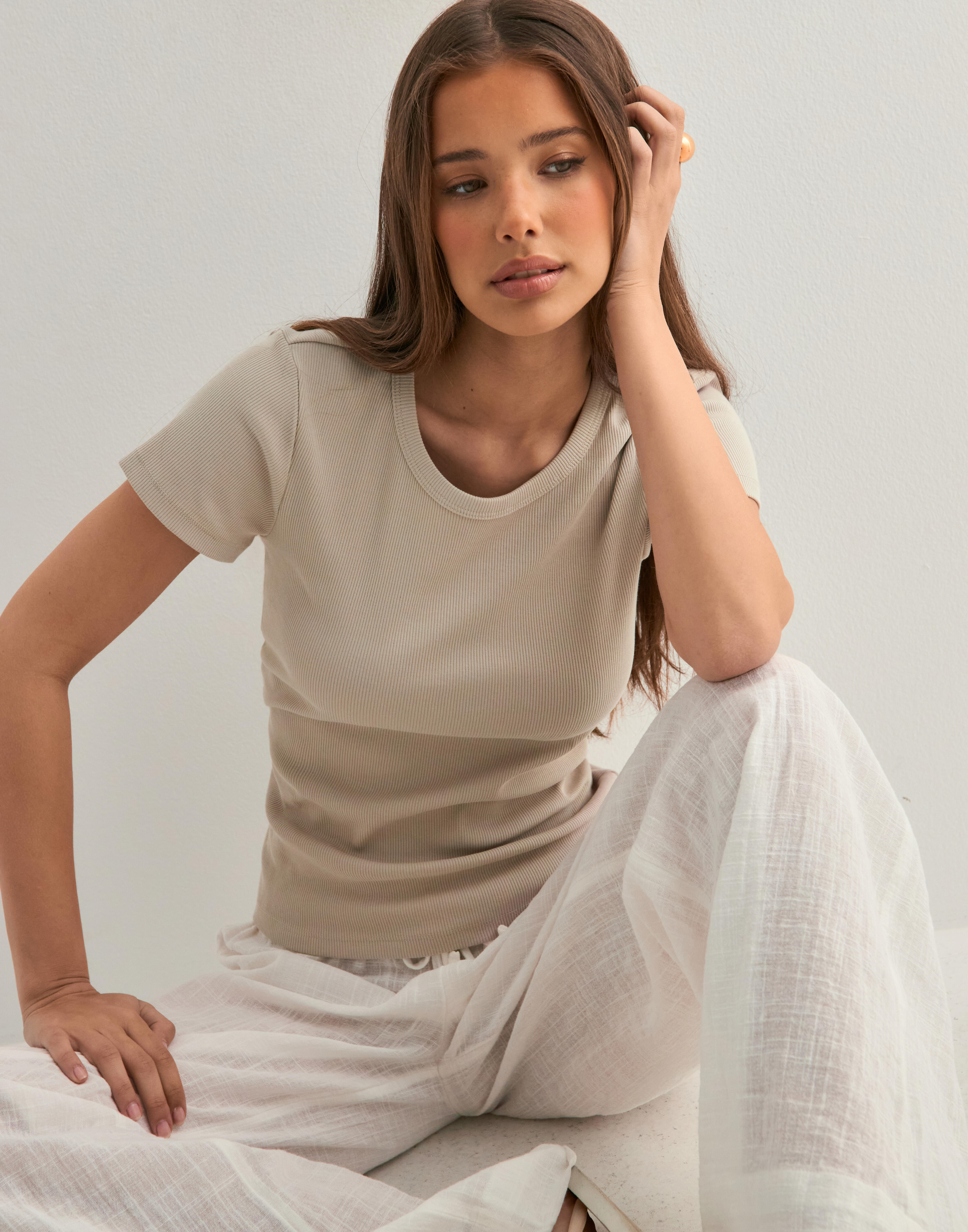 Pieces - Beige - Pcmay Ss Tee Jrs Noos Bc