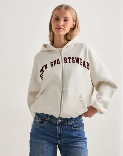 Aim'n - Beige - Varsity Sweat Zip Hood — produktbild
