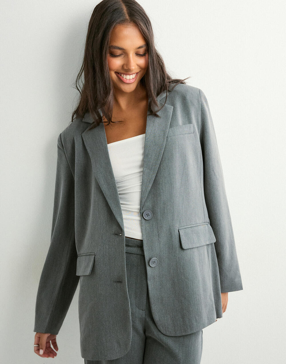 Buy Pieces PCKAMIL LS LOOSE BLAZER NOOS BC - Dark Grey