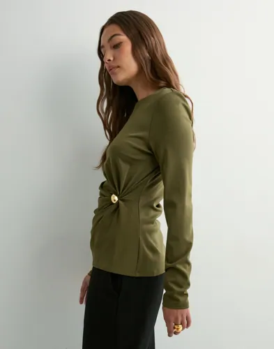 MALINA Mailey Jersey Embellished Long Sleeve Top långärmade t-shirt dam – bild 3
