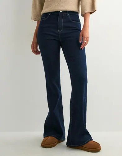 Only - Blå - Onlhenni Life Hw Retro Flared Dnm E