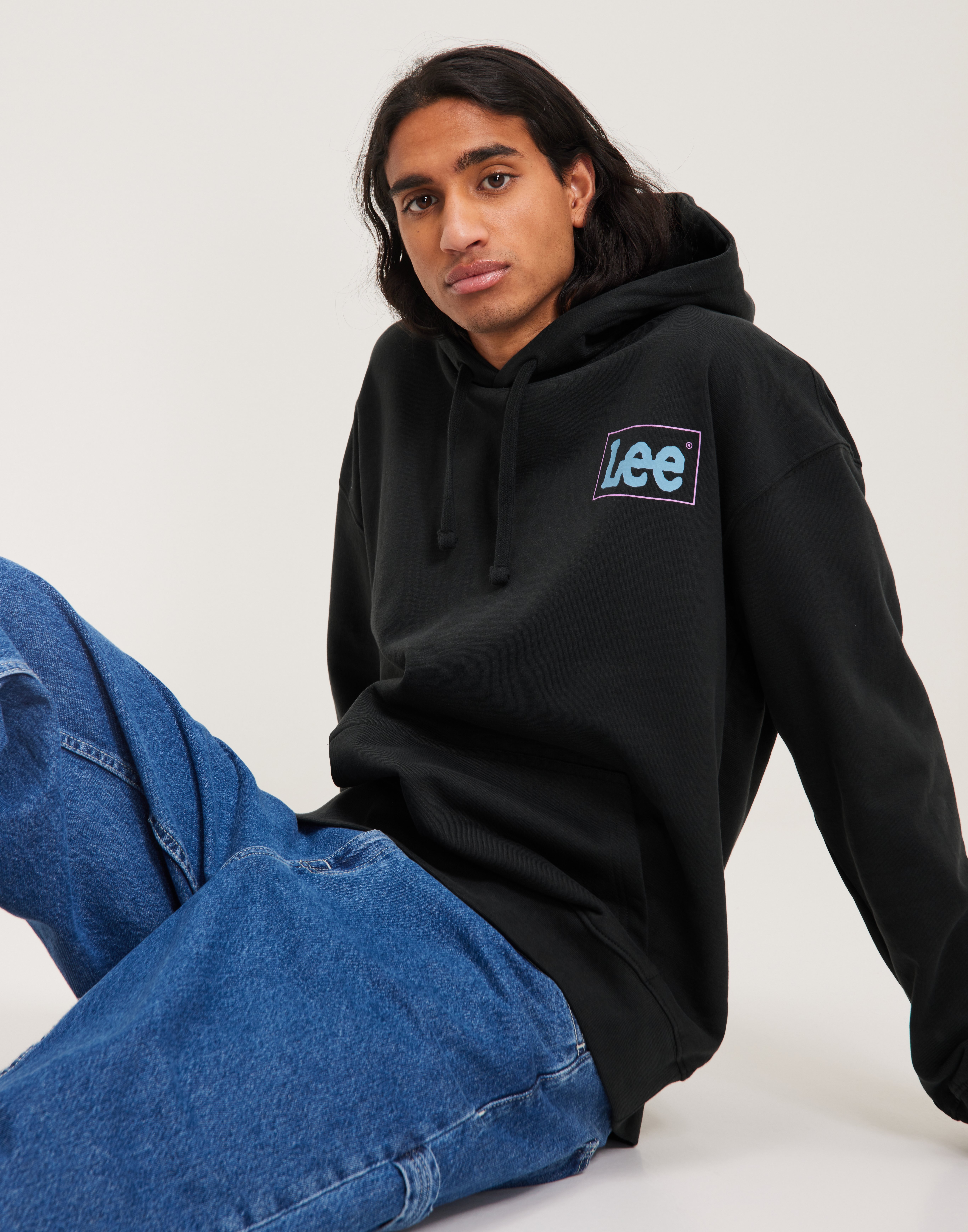 Buy Lee Jeans LOOSE LOGO HOODIE Washed Black NLYMAN