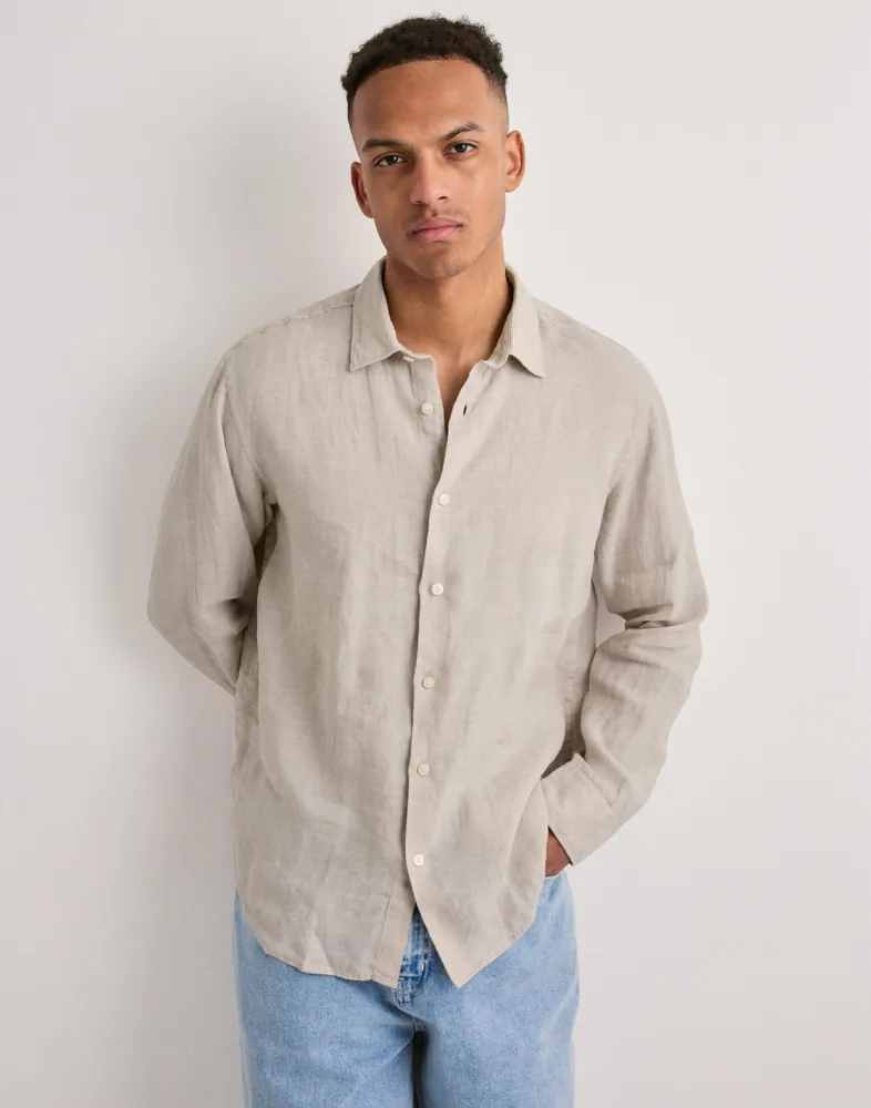 Slhregkylian-Linen Shirt Ls Classic Linneskjortor