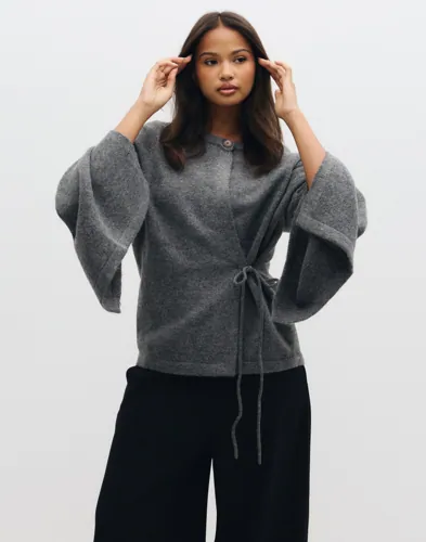 Vmvixen Ls Tie Knit Jacket Exp