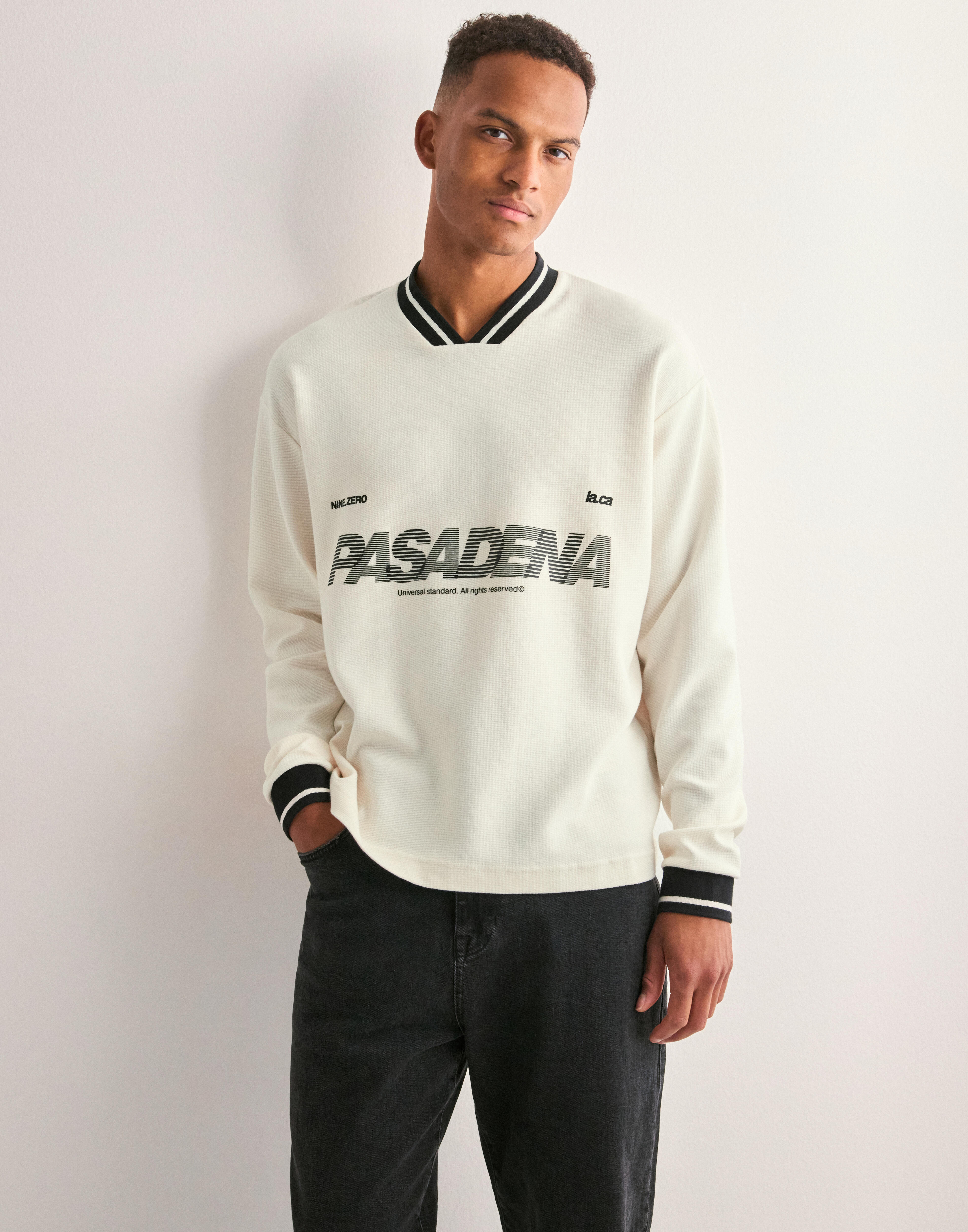 ポジャギ⭐︎韓国　135cm Buy Jack & Jones JCOHORIZON SPORTS PRINT SWEAT LS V- - Cloud