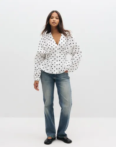 Nelly Dotted Pleat Blouse blusar dam – bild 2