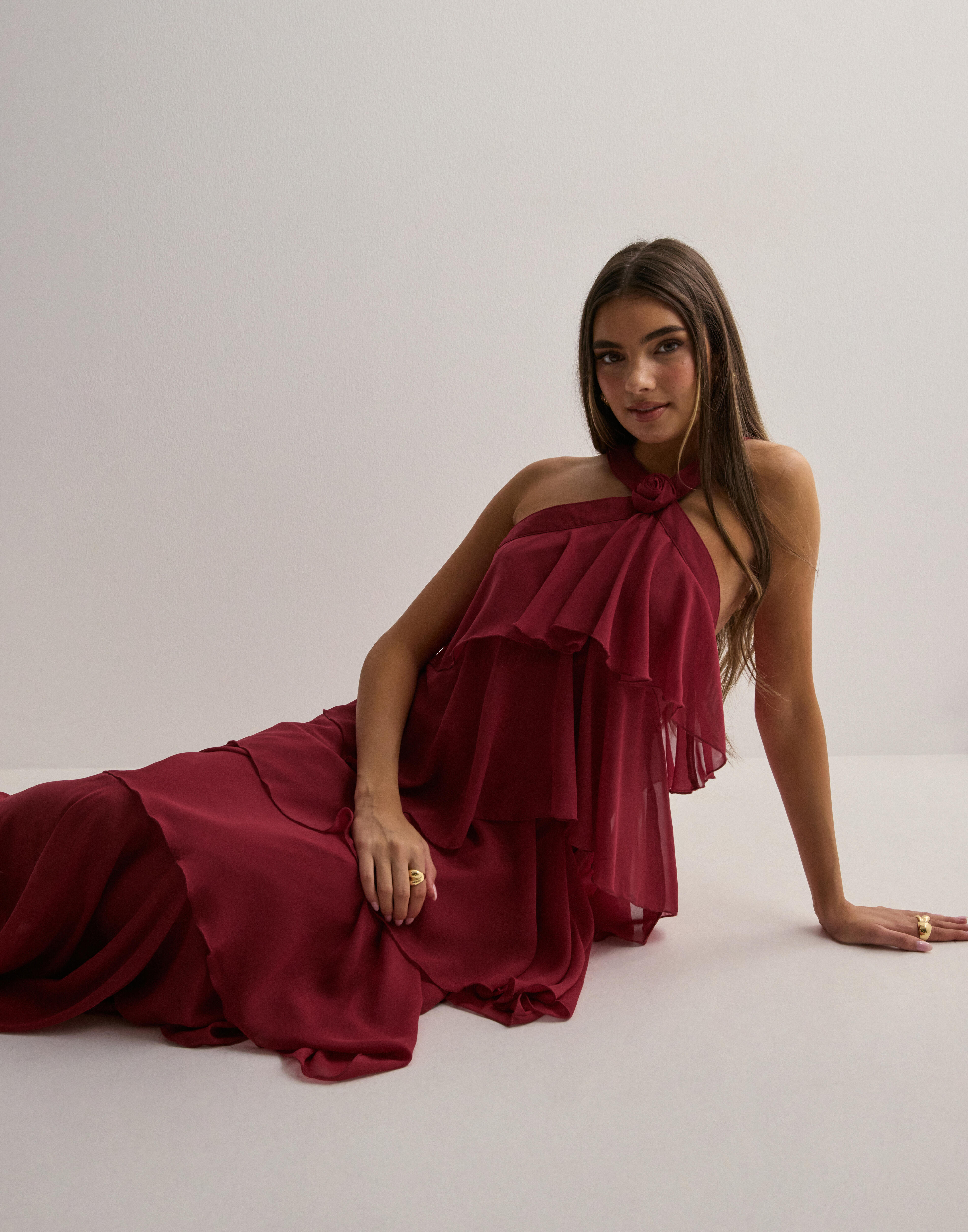chinese dress ladies Vero Moda kjole felicia ruffle maxi samba  Dressforsuccess