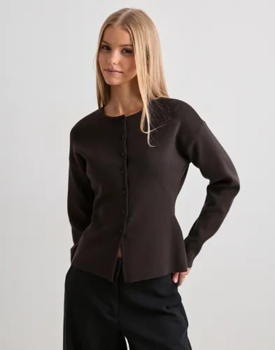 Only - Brun - Onllucy Ls O-Neck Cardigan Ex Knt