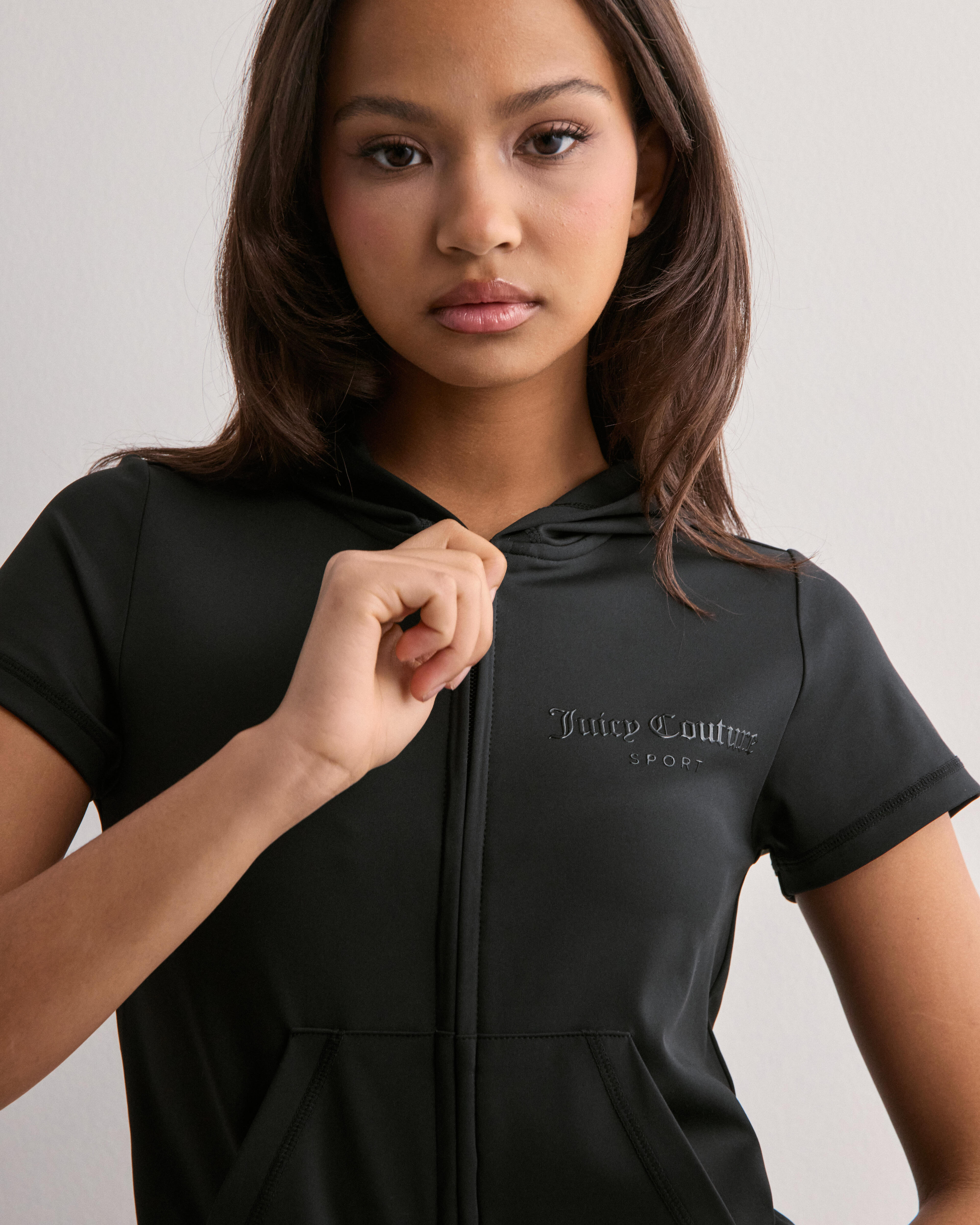 Buy Juicy Couture ACTIVEWEAR BOLT SHORT SLEEVE HOODIE - Black