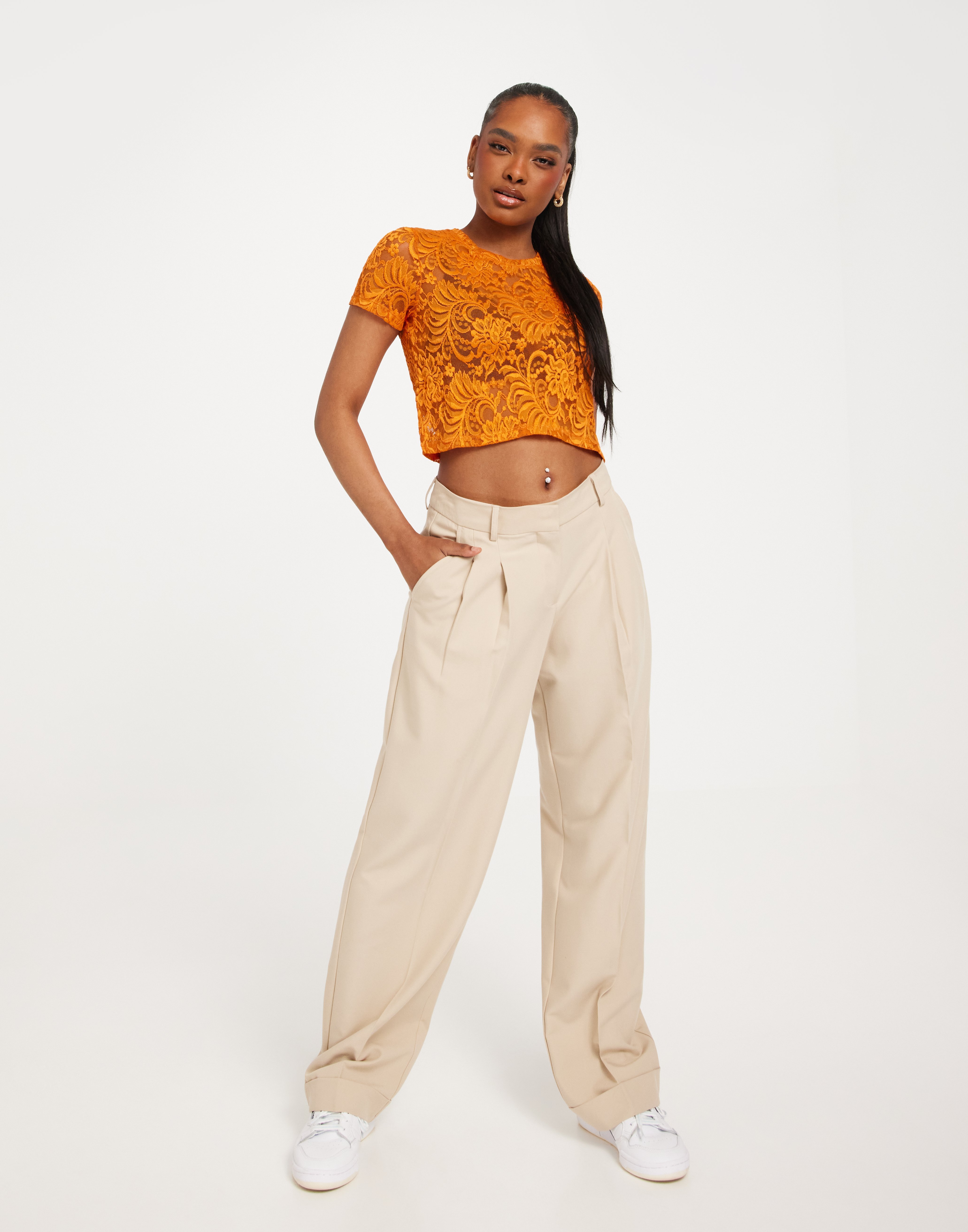 Buy Only ONLALBA S/S CROPPED TOP JRS - Orange Peel | Nelly.com