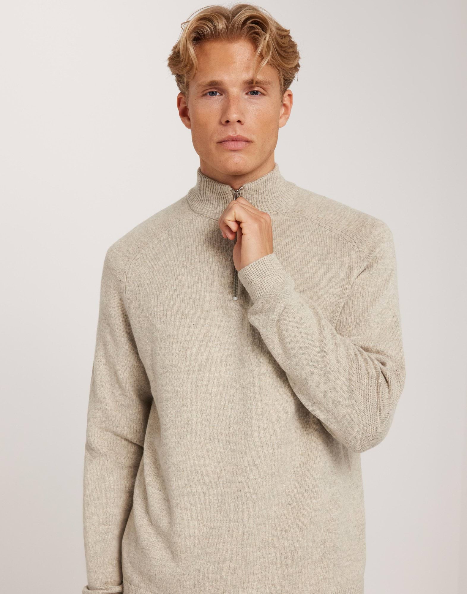 ONSEDWARD REG 7 WOOL HALF ZIP KNIT