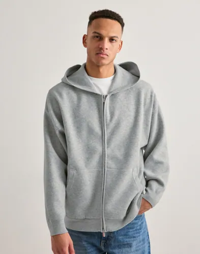 Grå hoodie med dragkedja från Only & Sons