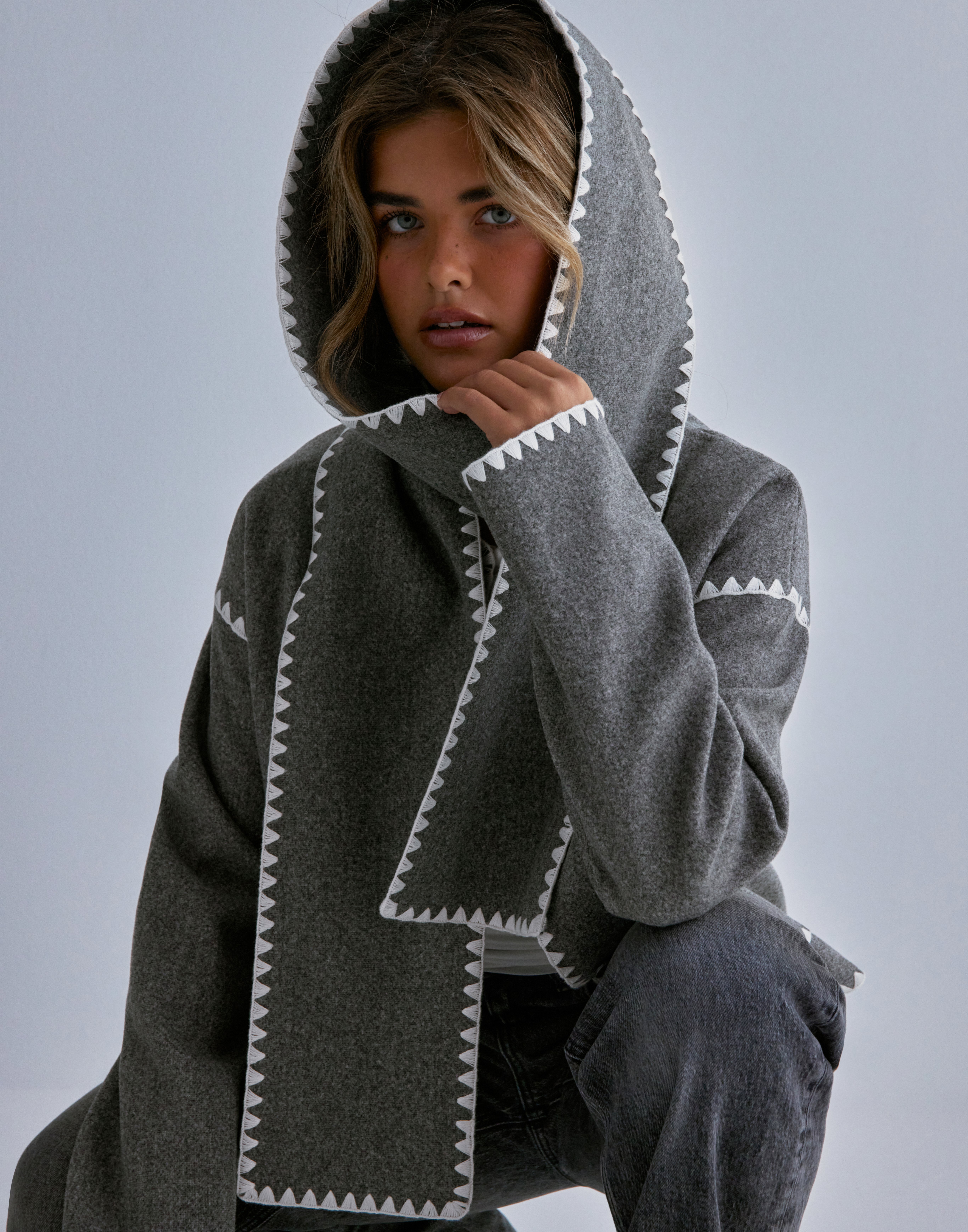 Buy Nelly Contrast Stitch Jacket - Grey | Nelly.com
