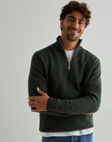 Selected Men Slhdane Ls Knit Structure Half Zip Half zip 1