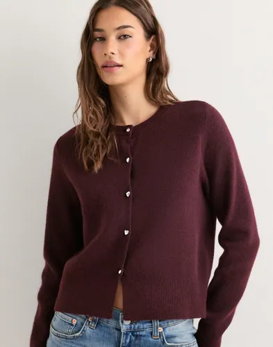 Vero Moda - Rød - Vmkacy Ls O-Neck Cardigan