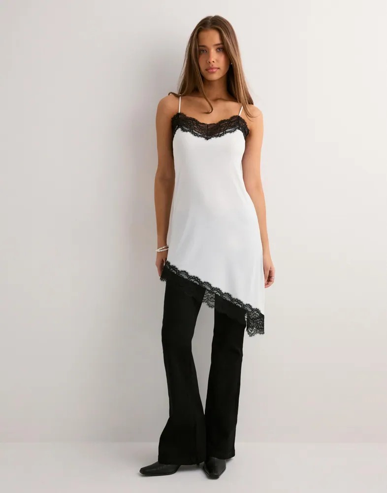 dress with black top and white bottom White & Black Party Dress