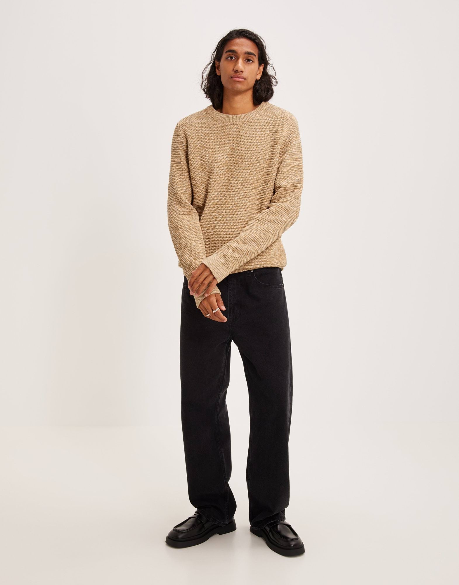 SLHVINCE LS KNIT BUBBLE CREW NECK N