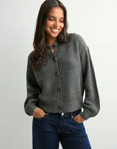 Vero Moda - Grå - Vmlea Ls O-Neck Cardigan Noos