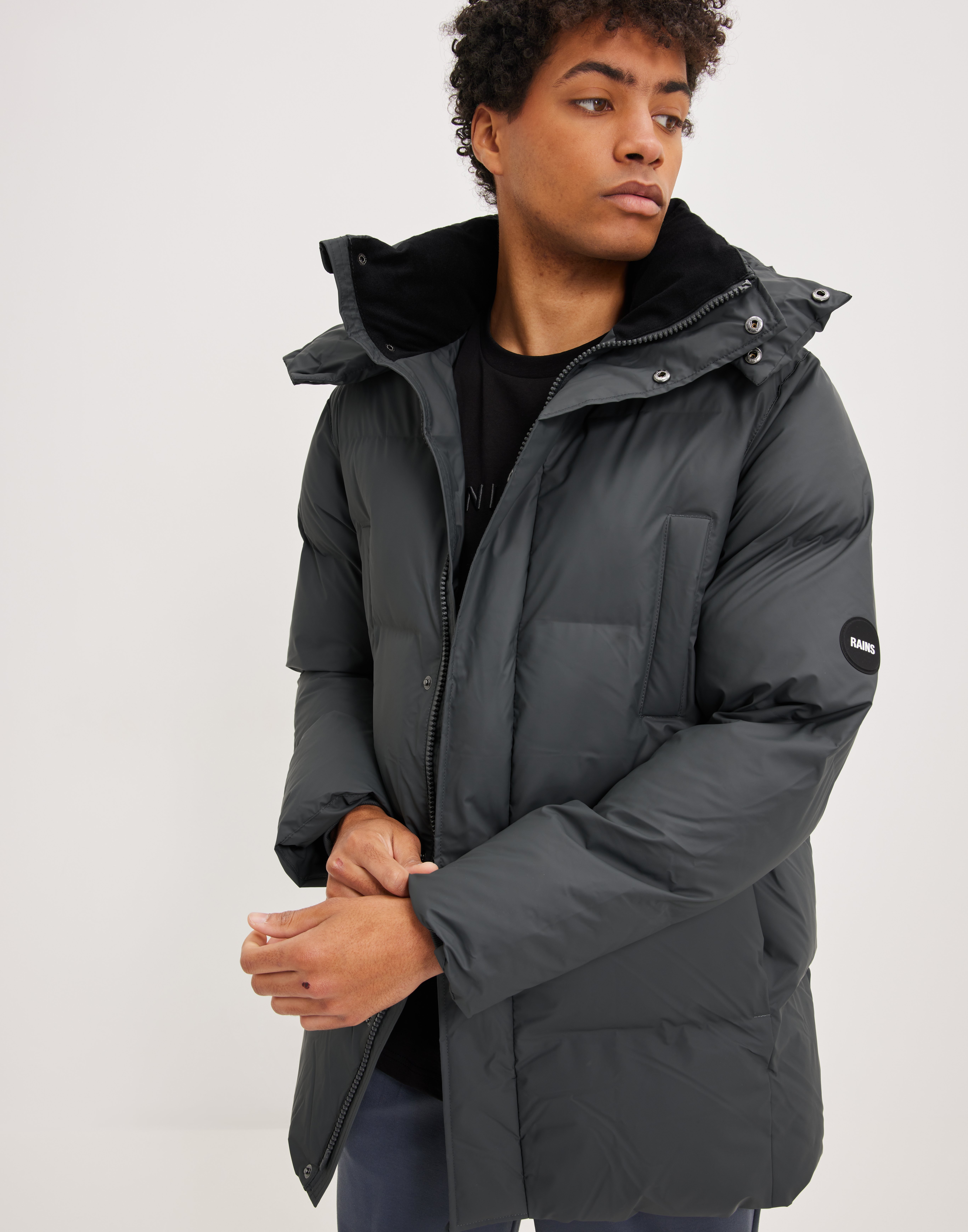 Rains boxy puffer jacket online