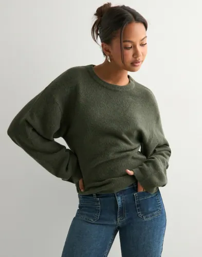 Nelly - Grøn - Tight Waist Knit Sweater