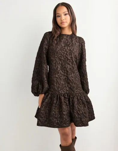 Pieces - Brun - Pcgretchen Ls Short Dress D2D Dmo