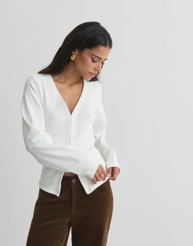 Nelly - Hvid - Waist Focus Cardigan