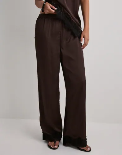 Pieces - Brun - Pcariel Hw Wide Lace Pants D2D Pp