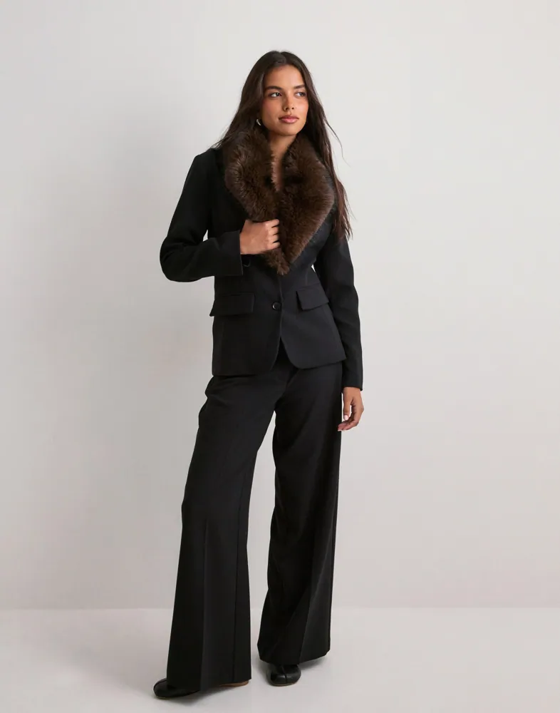 Nelly Fur Detailed Blazer dam – bild 3