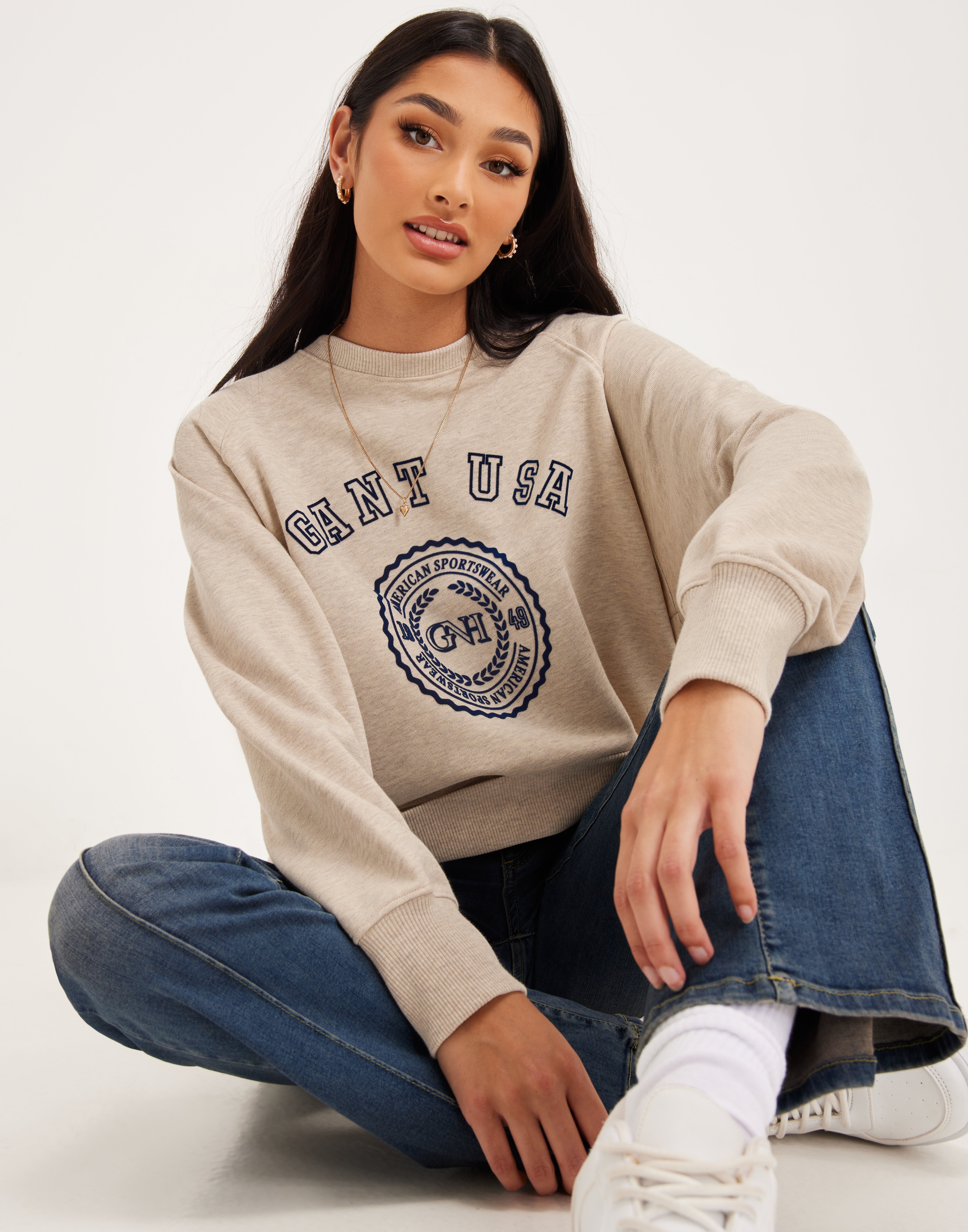 Buy Gant GANT USA OVERSIZED C-NECK SWEAT - Light Beige | Nelly.com